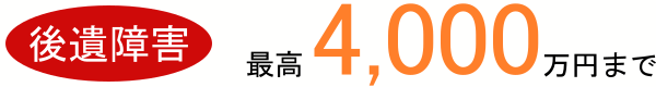 重度後遺障害の場合、最高4000万円まで