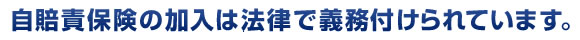 自賠責保険の加入は法律で義務付けられています。